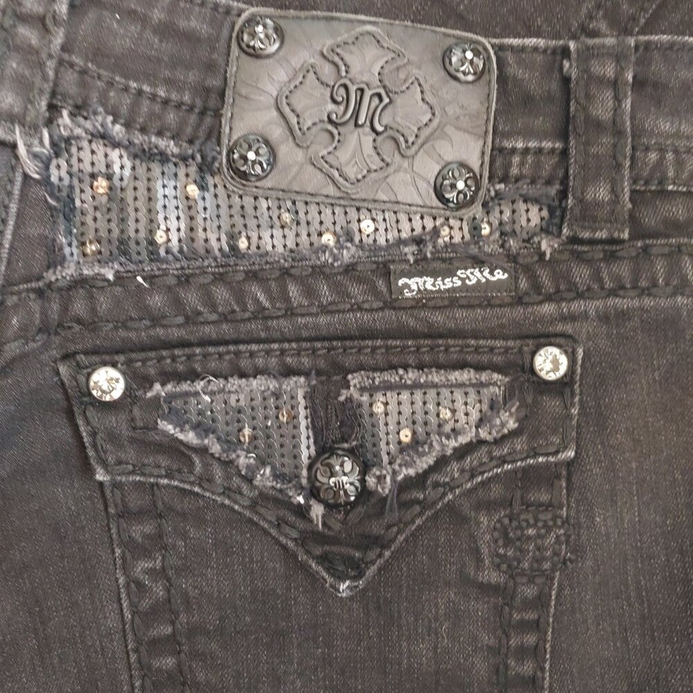 Miss Me black sequin/embellished look Sz 31 Boot cut JE5146BL  -  1003